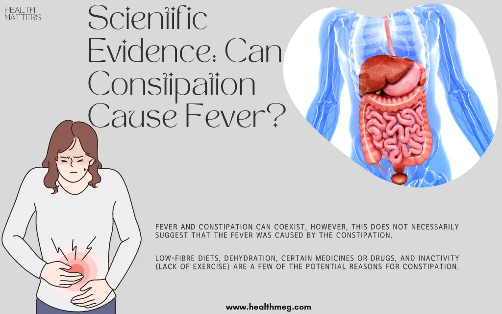 Infographic image illustrating can constipation cause fever.