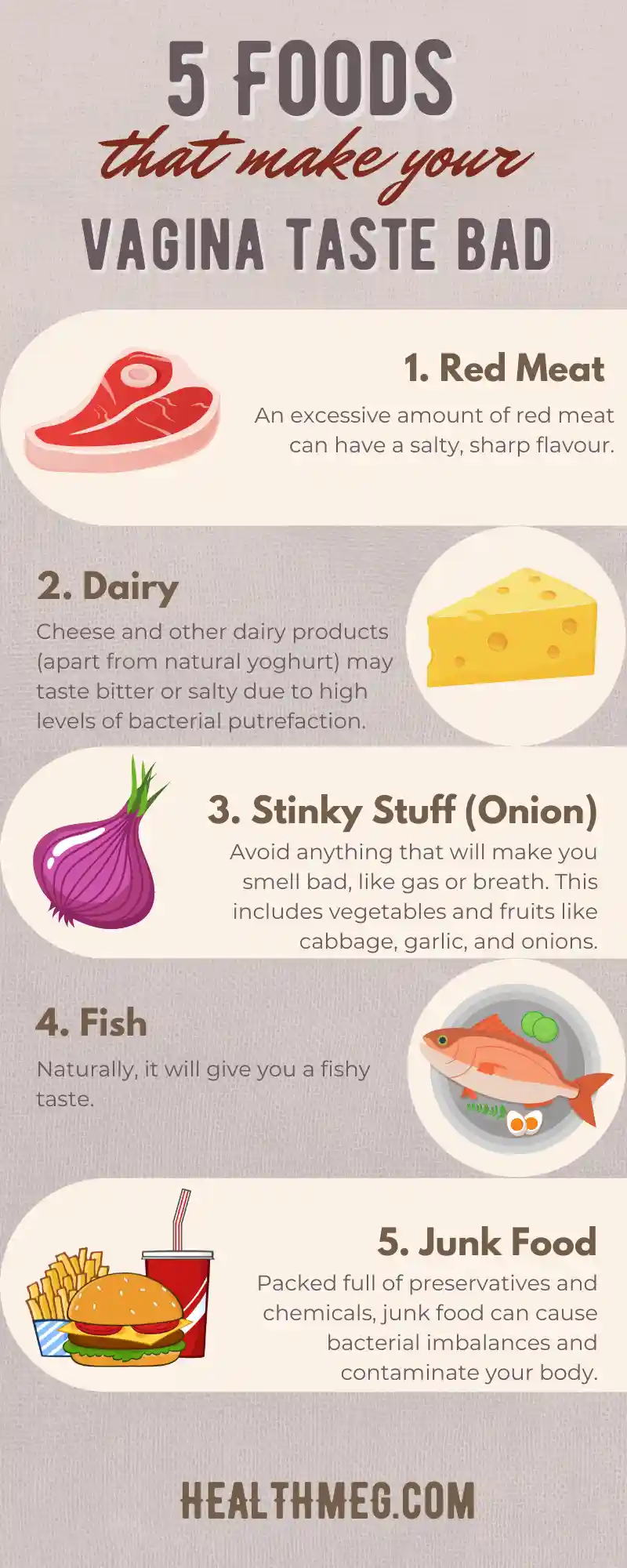 5 Foods that make your vagina taste bad